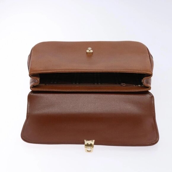 Burberrys Hand Bag Leather Brown Gold Auth ep10452 - Picture 11 of 15